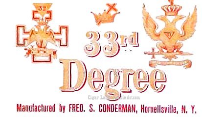 33 Degree- cigar box label