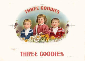 3 Goodies cigar box label