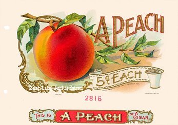 A Peach cigar box label