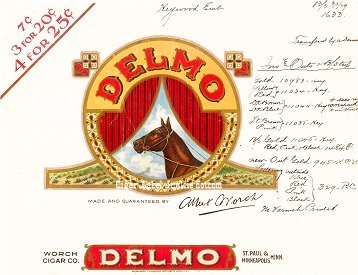 Delmo- cigar box label