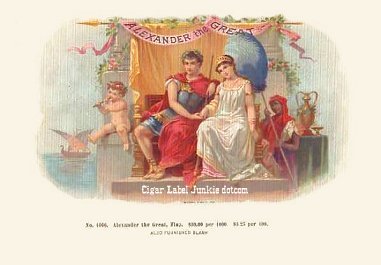 Alex the Great- cigar box label