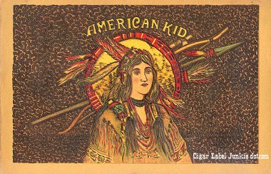 Am Kid color inner cigar label
