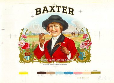 Baxter Proof- cigar box label