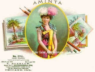 Aminta cigar box label