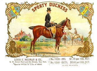 Sporty Duchess- cigar box label
