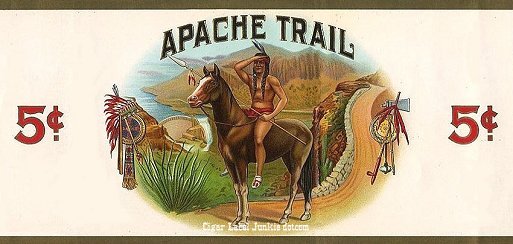 Apache Trail cigar box label