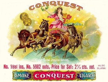 Conquest- cigar box label