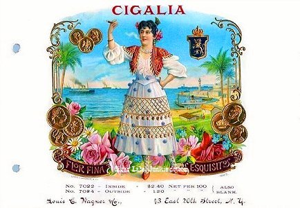 Cigalia- cigar box label
