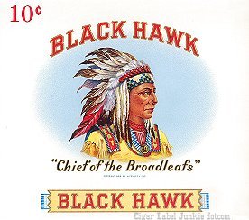 Black Hawk cigar box label
