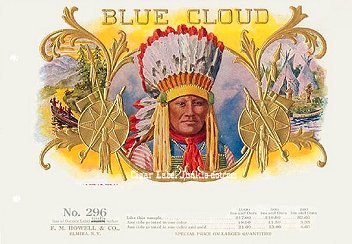 Blue Cloud cigar box label