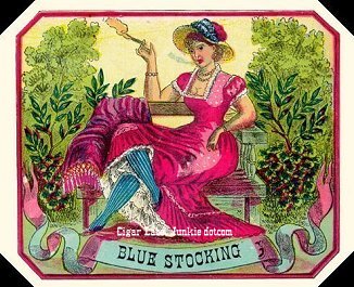Blue Stocking- cigar box label