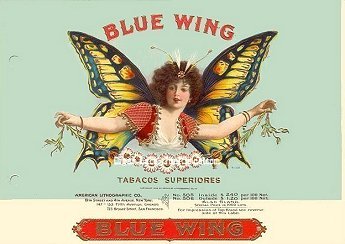 Blue Wing cigar box label