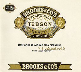 Brooks & Co inner cigar label