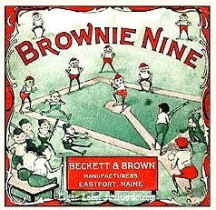 Brownie Nine cigar box label