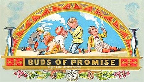 smoking kids theme cigar label