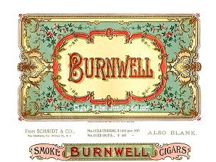 Burn Well cigar box label
