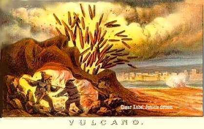 Vulcano- cigar box label