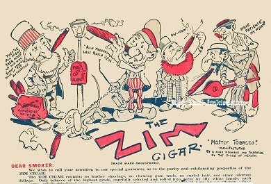 Zim Cigars- cigar box label