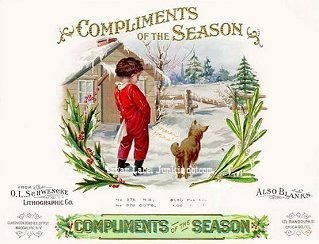 xmas theme cigar box label