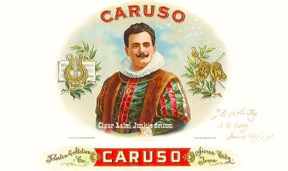 Caruso cigar box label