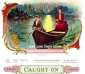 Caught On-cigar box label