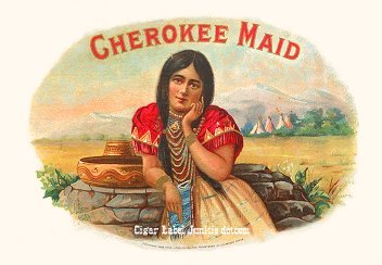 indian maidens cigar box label