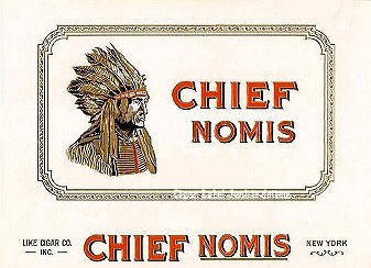 Chief Nomis cigar box label