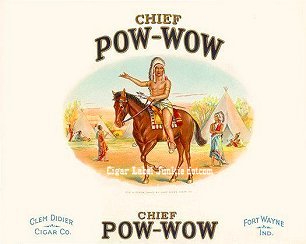 Chief Pow Wow cigar box label