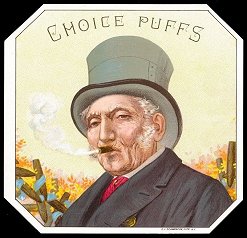 Choice Puffs cigar box label