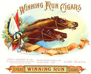 Winning Run- cigar box label
