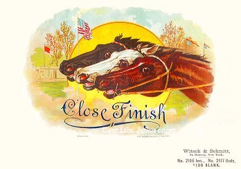 Close Finish-cigar box label