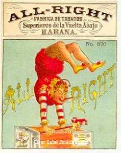 All Right- cigar box label