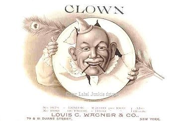 Clown cigar box label
