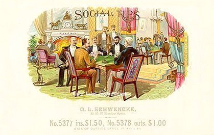 Social Tips- cigar box label