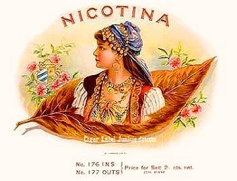 Nicotina- cigar box label
