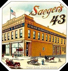 Saegers- cigar box label