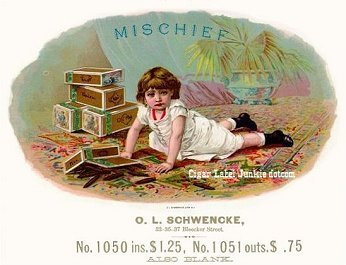 Mischief- cigar box label