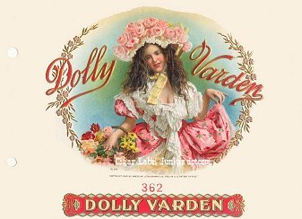 Dolly Varden cigar box label