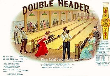 Double Header-cigar box label