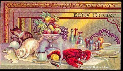 Early Dinner- cigar box label