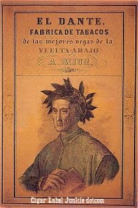 1857 version of dante cigar label