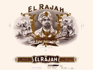 El Rajah cigar box label
