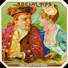 Social Tips- cigar box label