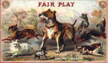 animals/cats-dogs theme cigar label