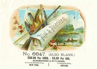 Fin Feather-cigar box label