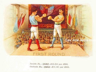 First Round- cigar box label