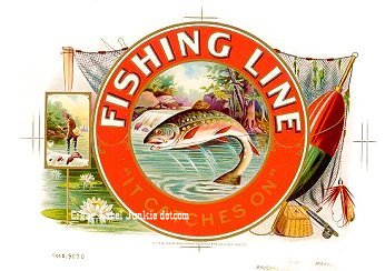 Fishing Line-cigar box label
