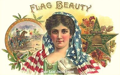 Flag Beauty cigar box label