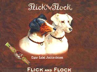 Flick & Flock- cigar box label