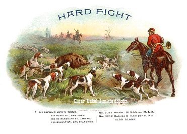 Hard Fight- cigar box label